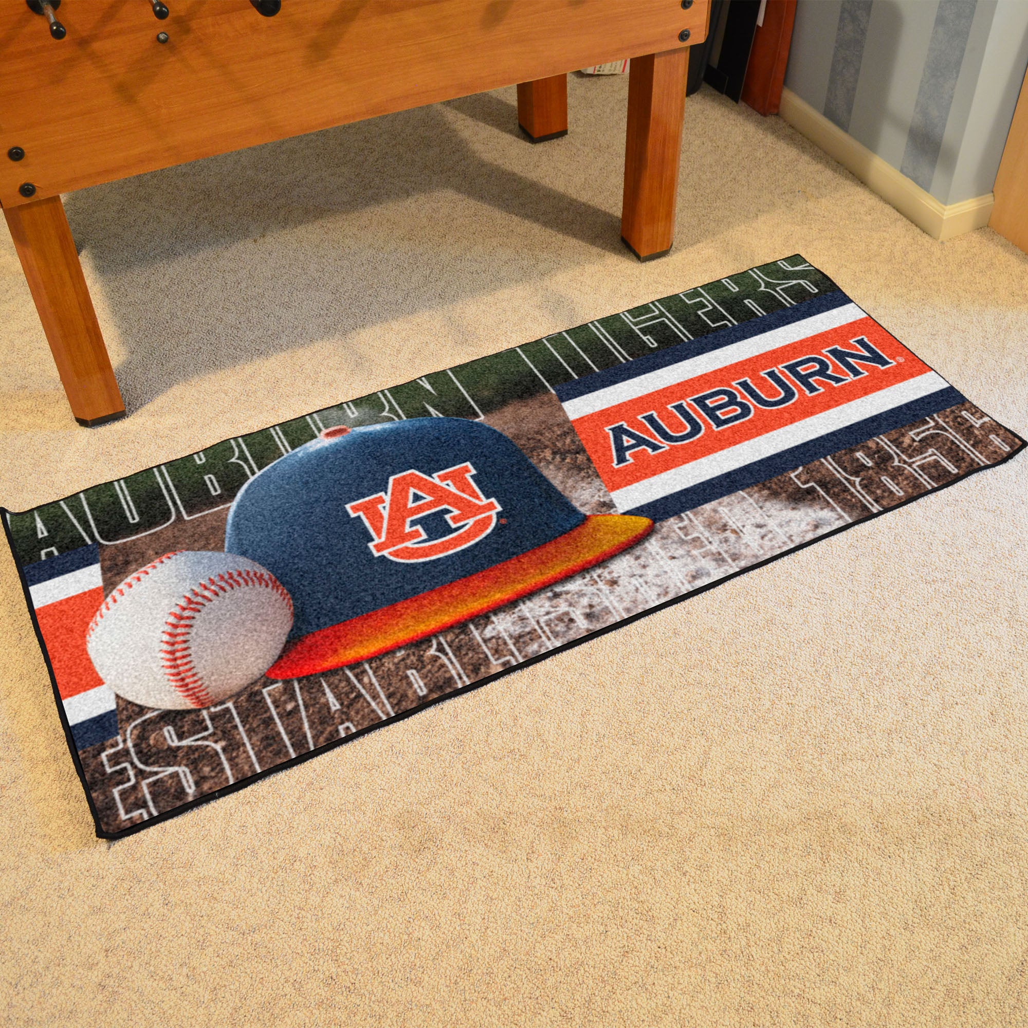 FANMATS, Auburn University Baseball Runner Rug - 30in. X 72in.