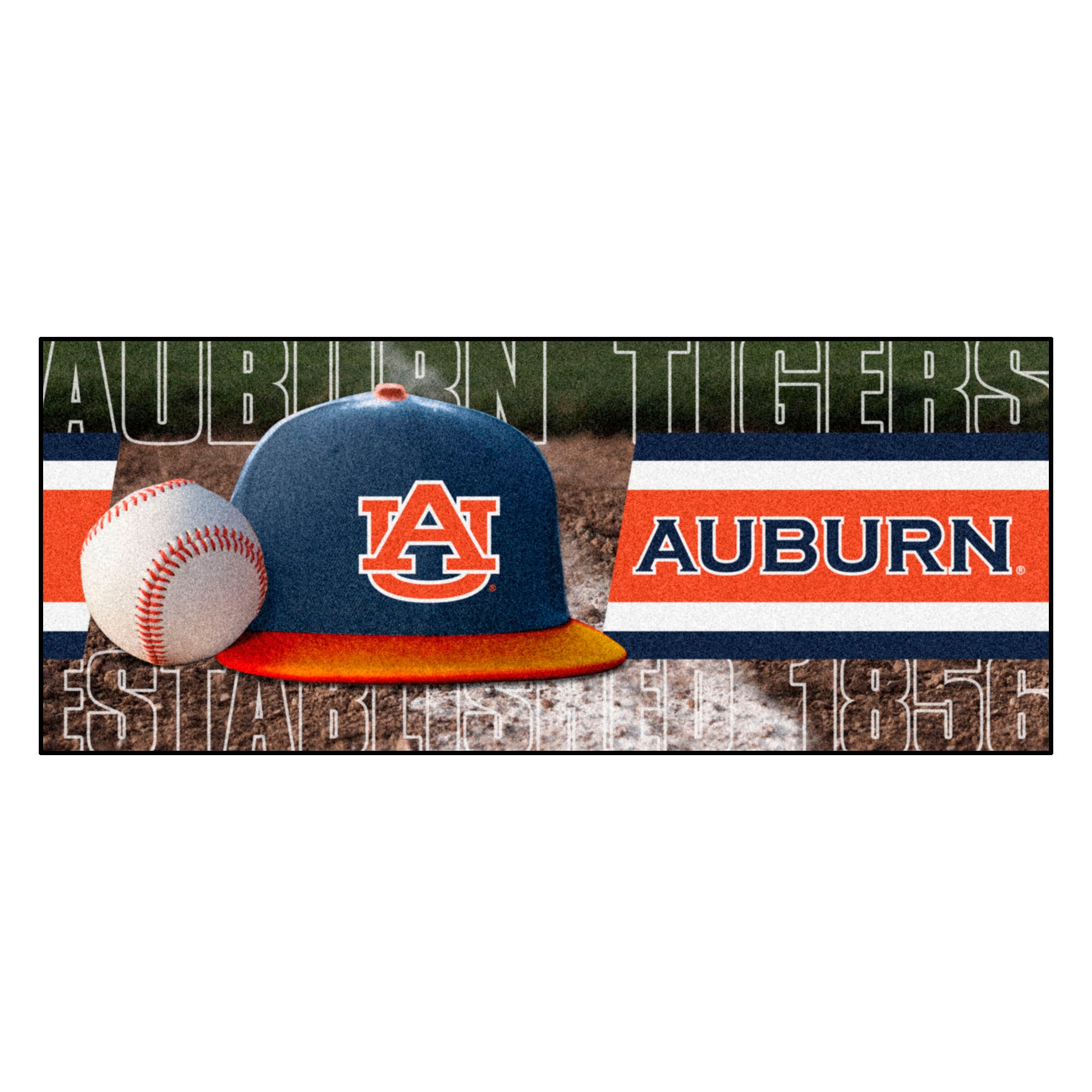 FANMATS, Auburn University Baseball Runner Rug - 30in. X 72in.