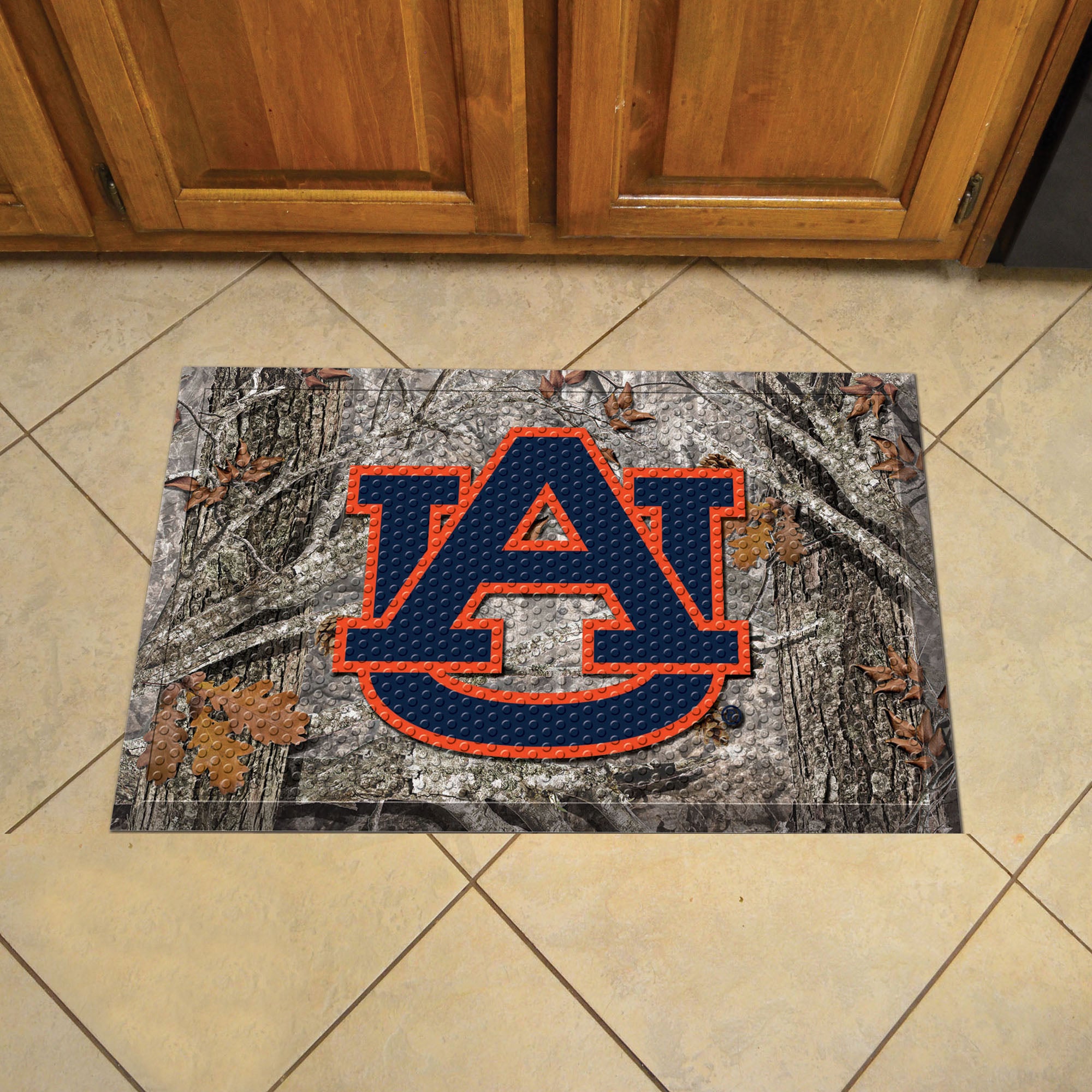 FANMATS, Auburn University Camo Camo Rubber Scraper Door Mat