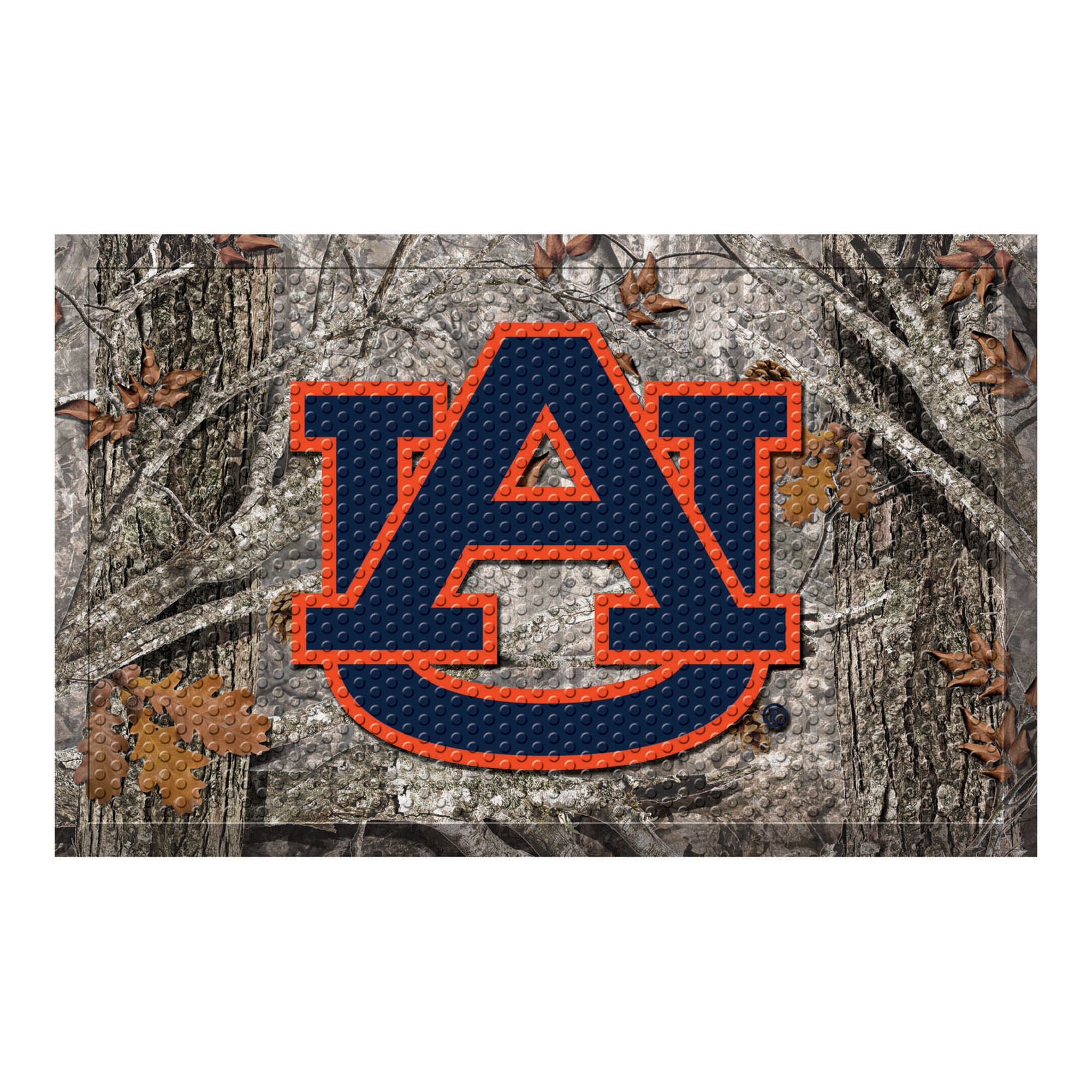 FANMATS, Auburn University Camo Camo Rubber Scraper Door Mat