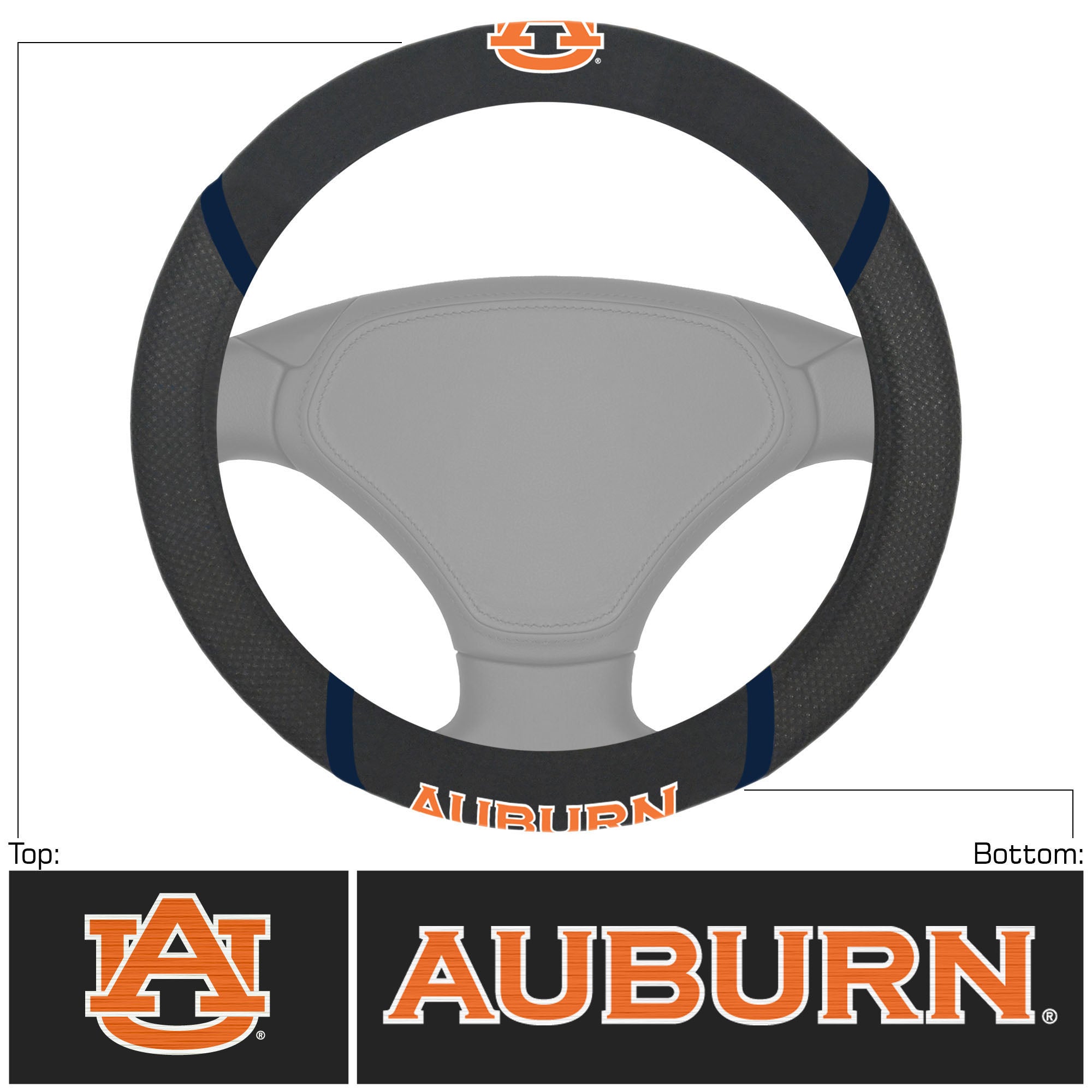 FANMATS, Auburn University Embroidered Steering Wheel Cover