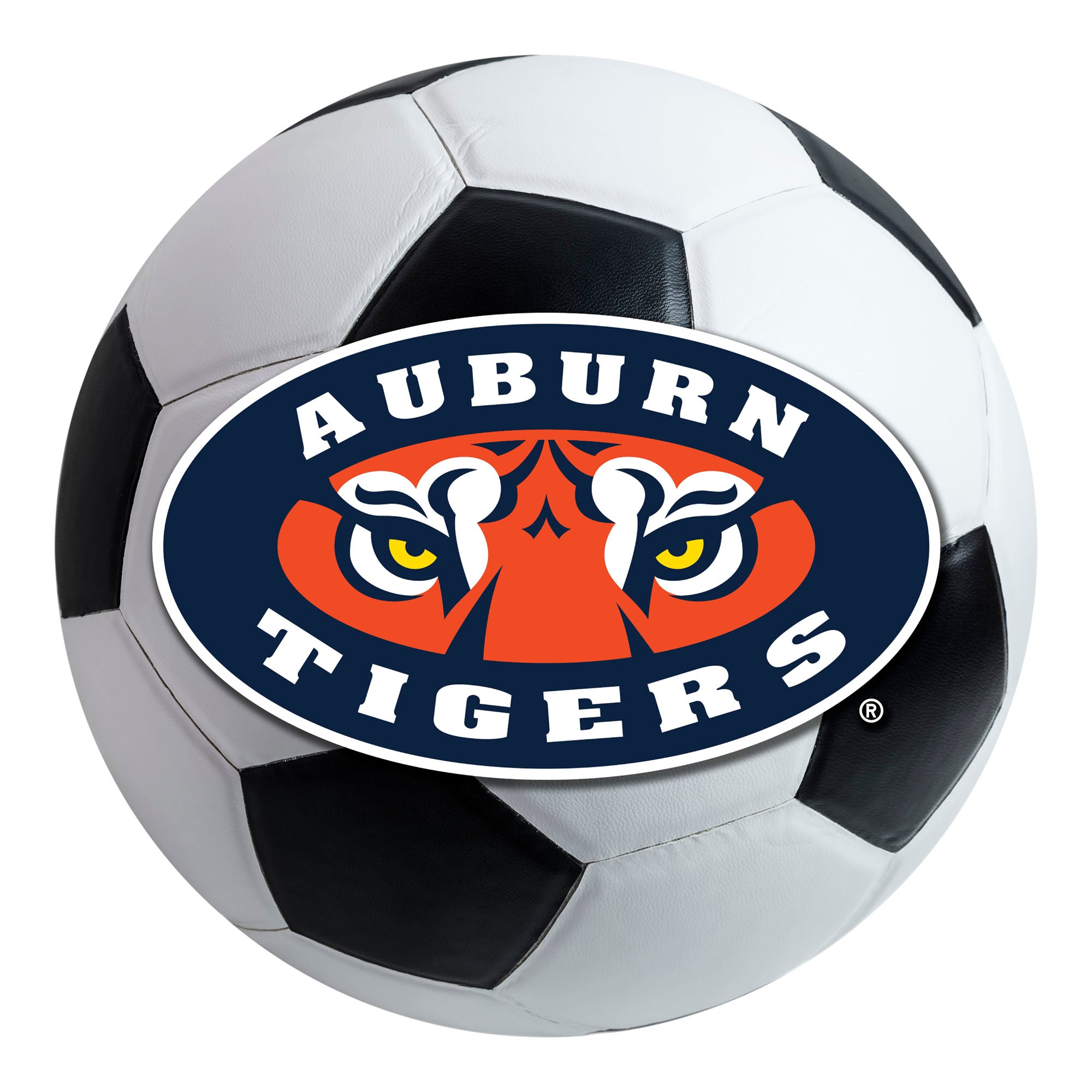 FANMATS, Auburn University Tiger Eyes Soccer Ball Rug - 27in. Diameter