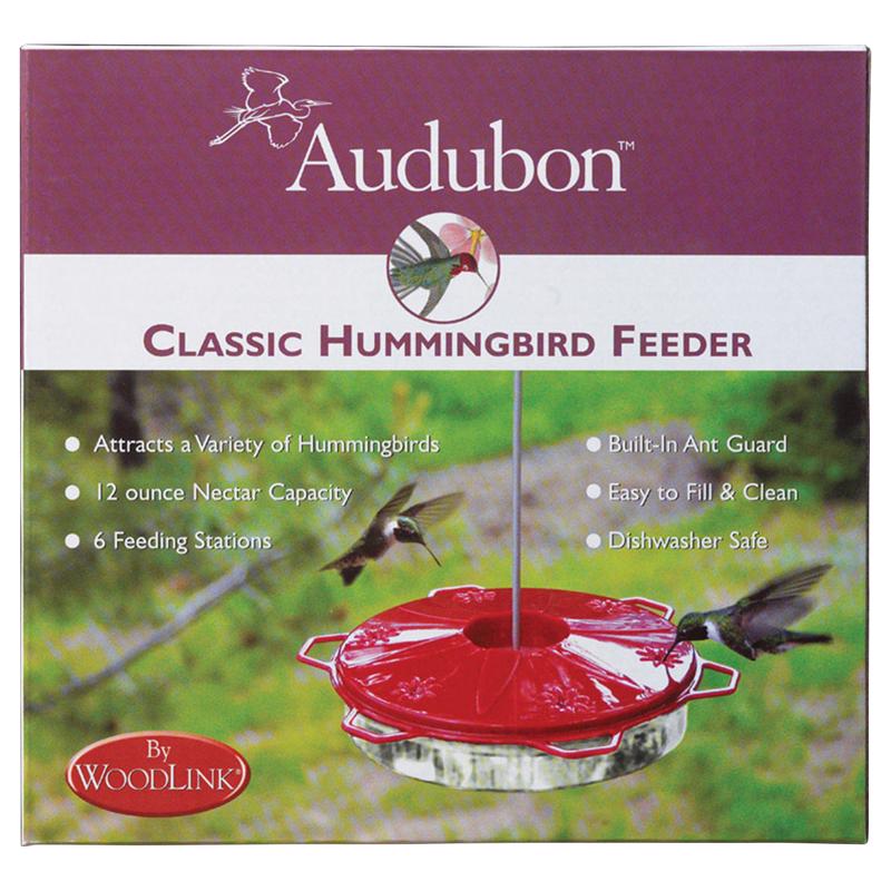 WOODLINK LTD., Audubon Hummingbird 12 oz Plastic Hummingbird Bird Feeder 6 ports