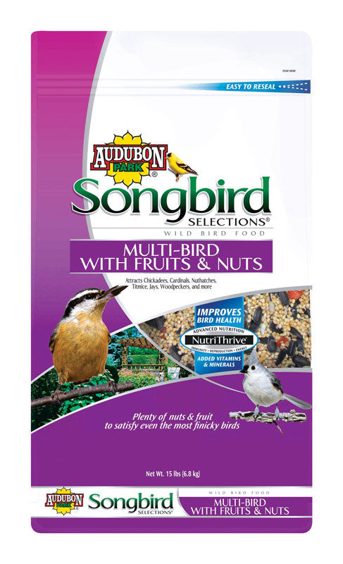 GLOBAL HARVEST FOODS LTD, Audubon Park  Songbird Selections  Songbird  Wild Bird Food  Fruits and Nuts  15 lb.