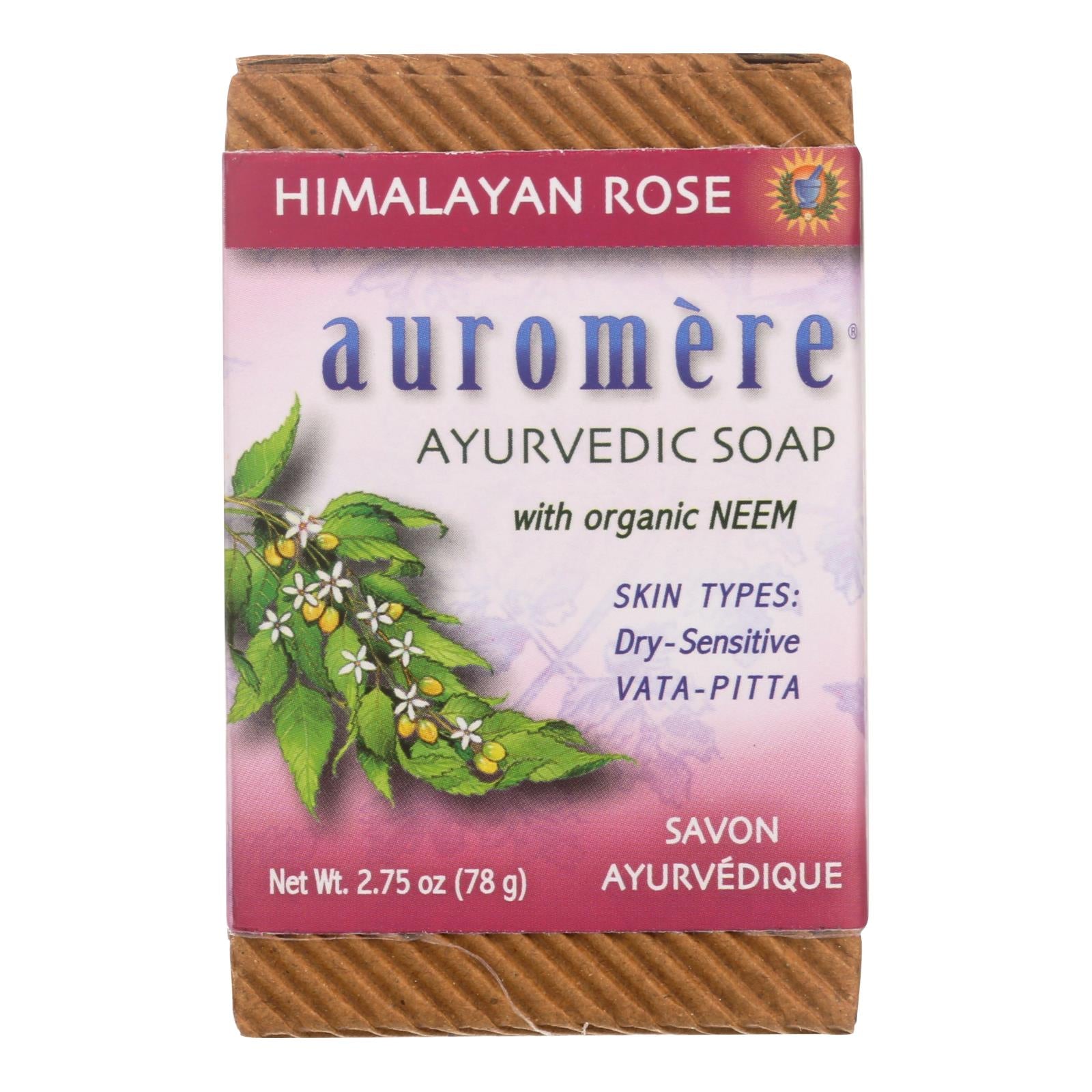Auromere, Auromere Ayurvedic Bar Soap Himalayan Rose - 2.75 oz
