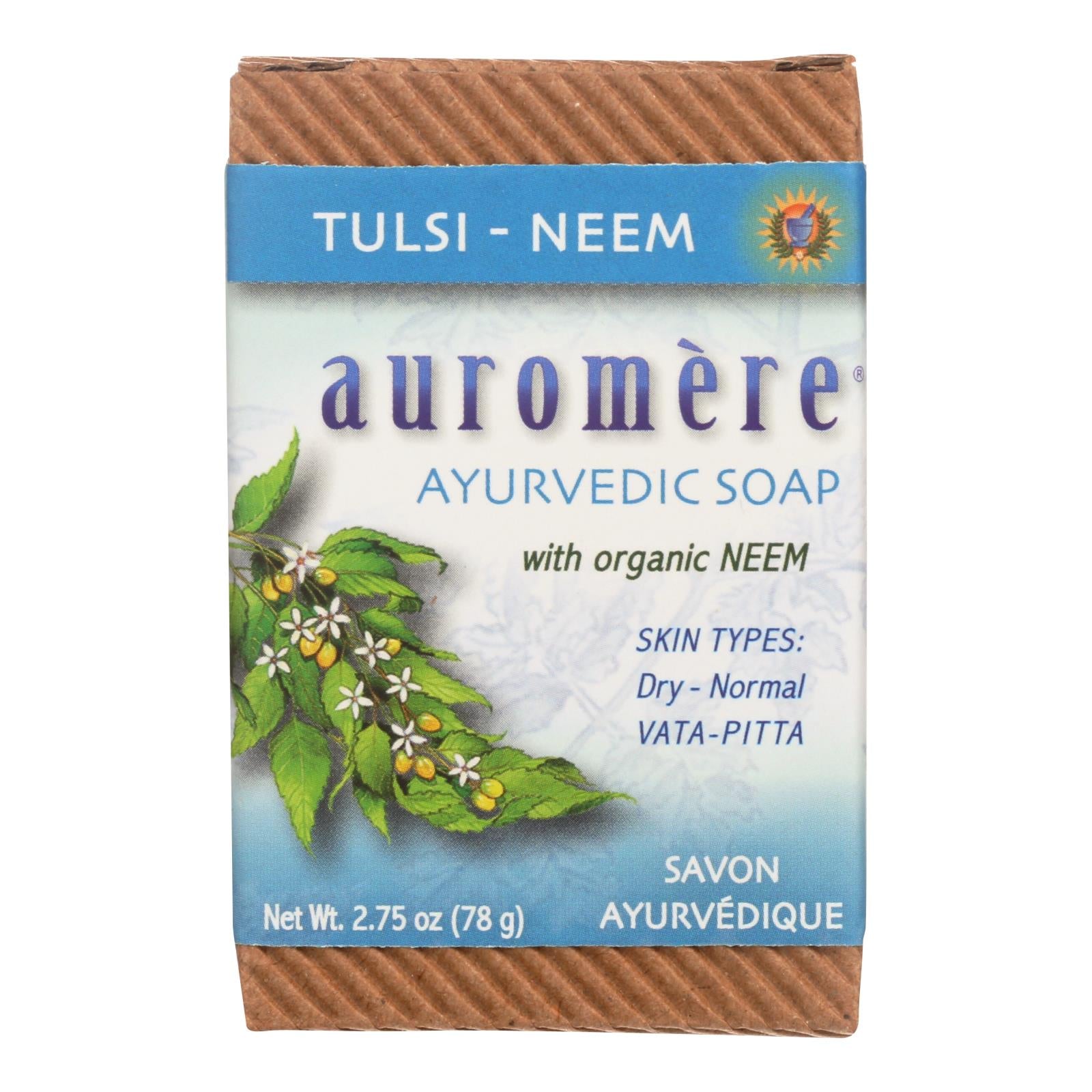 Auromere, Auromere Ayurvedic Bar Soap Tulsi-Neem - 2.75 oz