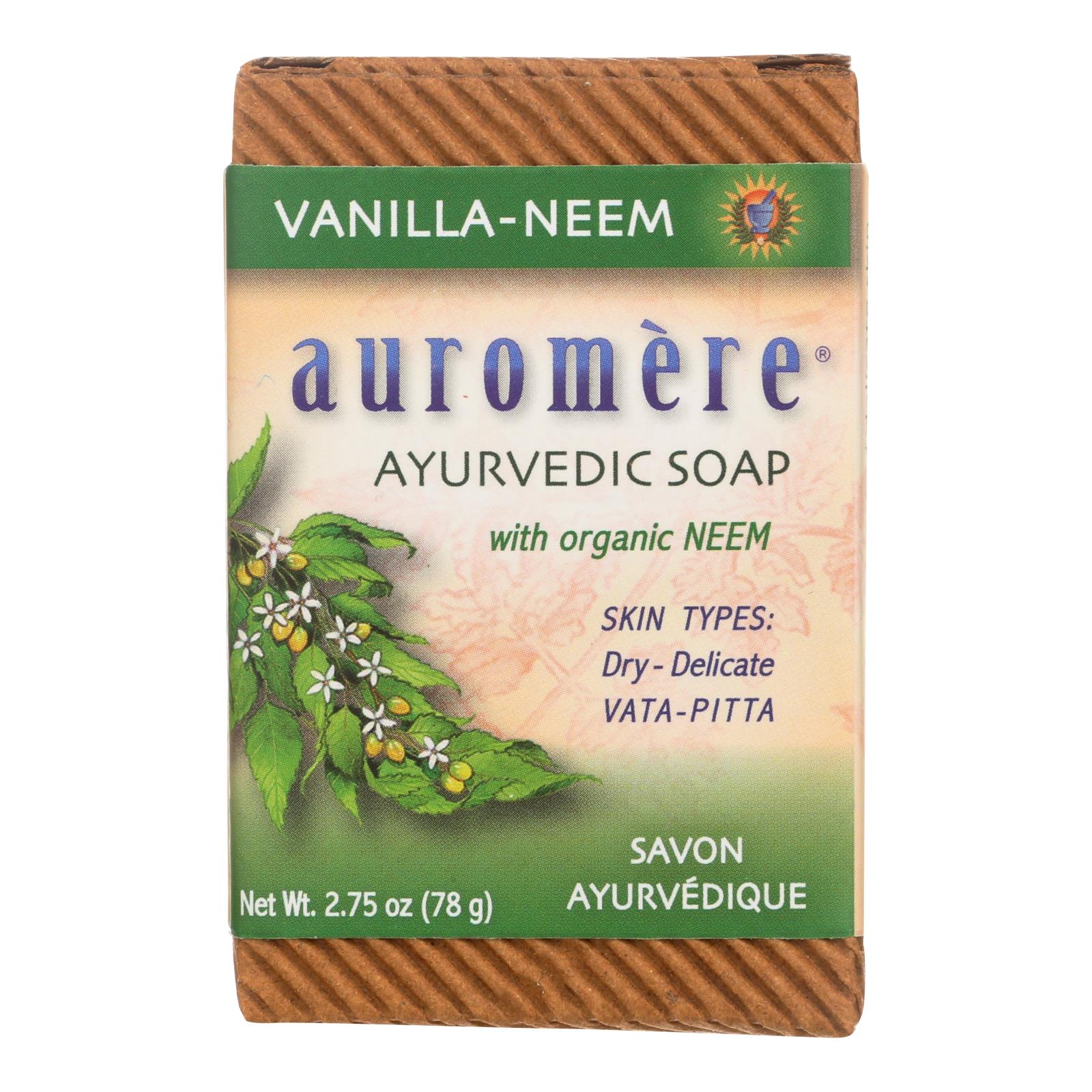 Auromere, Auromere Bar Soap - Ayurvedic - Vanilla Neem - 2.75 oz
