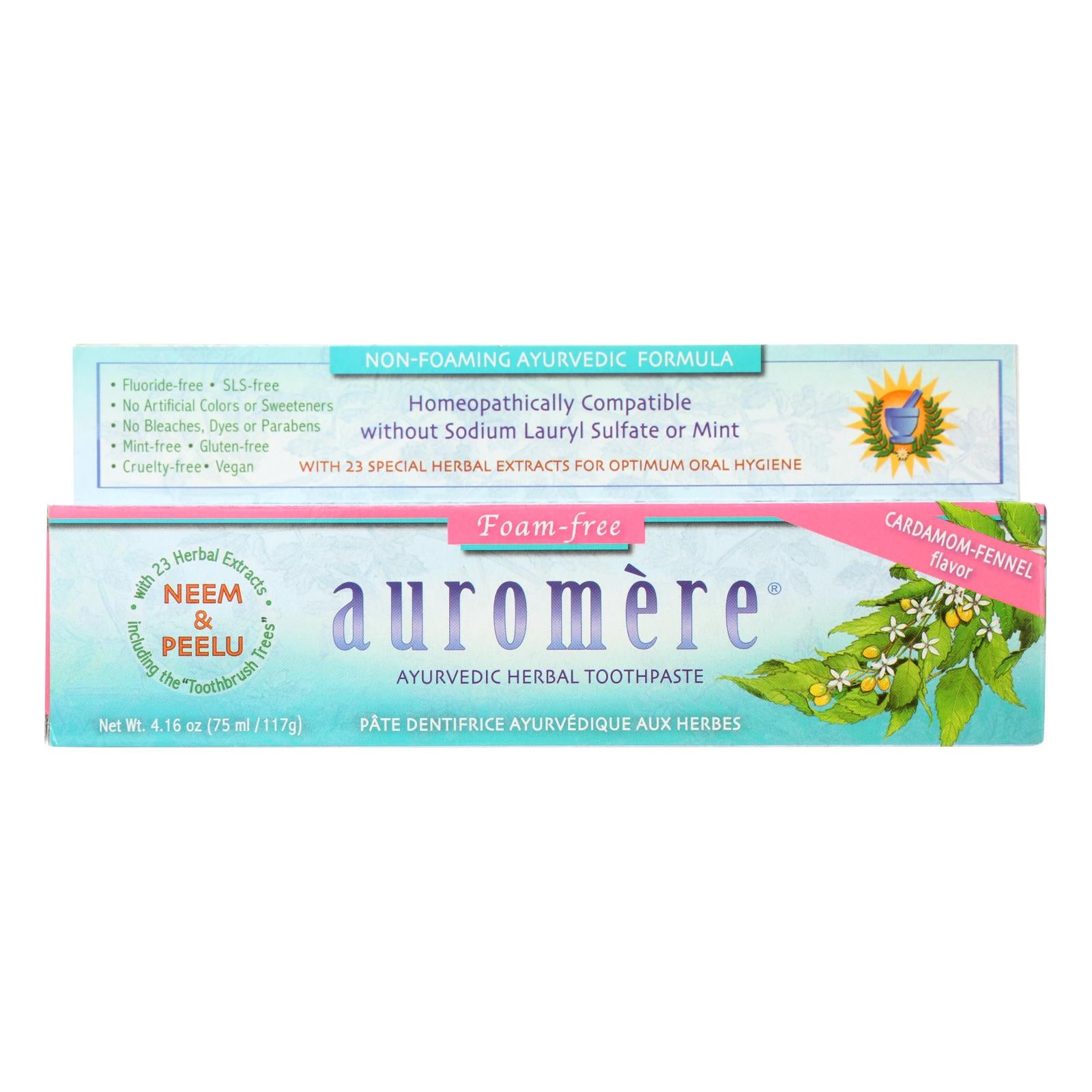 Auromere, Auromere Toothpaste - Foam-Free Cardamom-Fennel - Case of 1 - 4.16 oz.