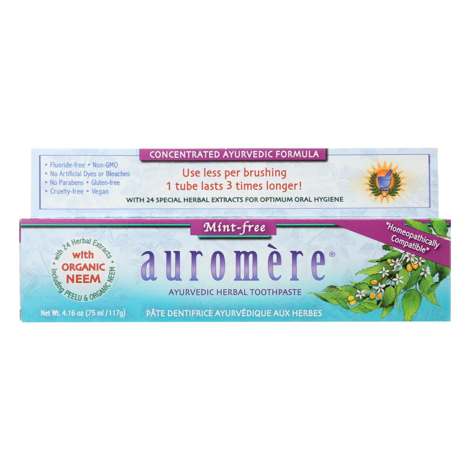 Auromere, Auromere Toothpaste - Mint-Free - Case of 1 - 4.16 oz.