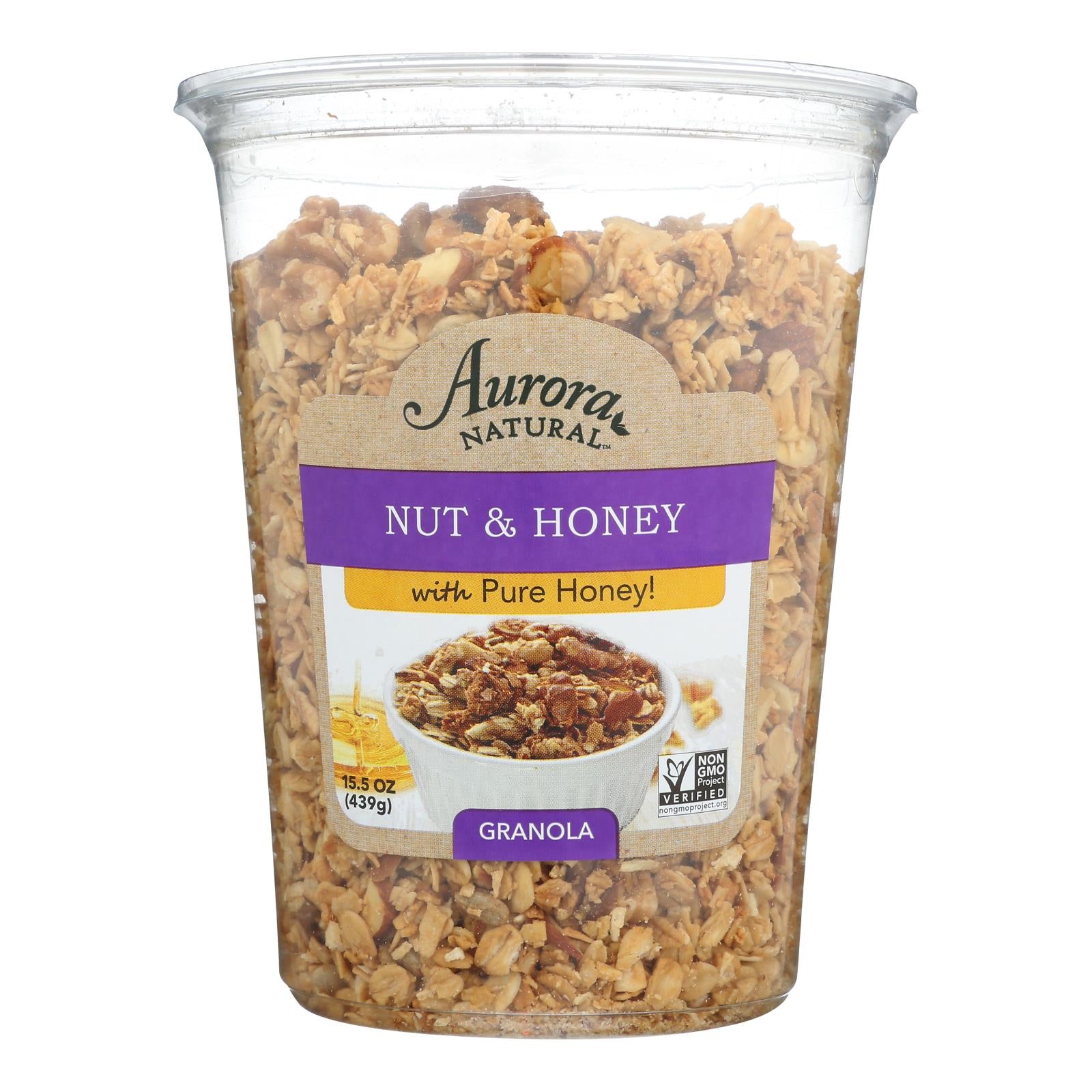 Aurora Natural Products, Aurora Natural Products - Nuts and Honey Granola - Case of 12 - 15.5 oz. (Pack of 12)