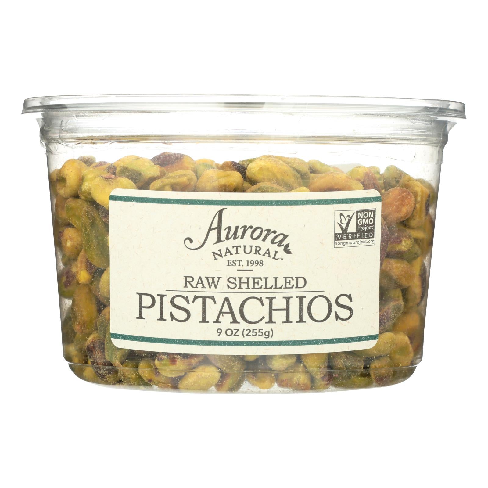 Aurora Natural Products, Aurora Natural Products - Raw Shelled Pistachios - Case of 12 - 9 oz. (Pack of 12)