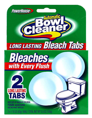 PowerHouse, Automatic Toilet Bowl Cleaning Tablets, Bleach, 2-Pk. (Pack of 12)