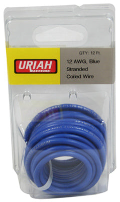 Uriah Products, Automotive Wire, Insulation, Blue, 12 AWG, 12-Ft.