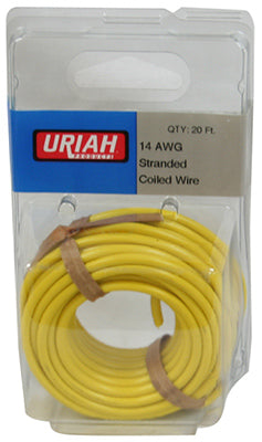 Uriah Products, Automotive Wire, Insulation, Yellow, 14 AWG, 20-Ft.