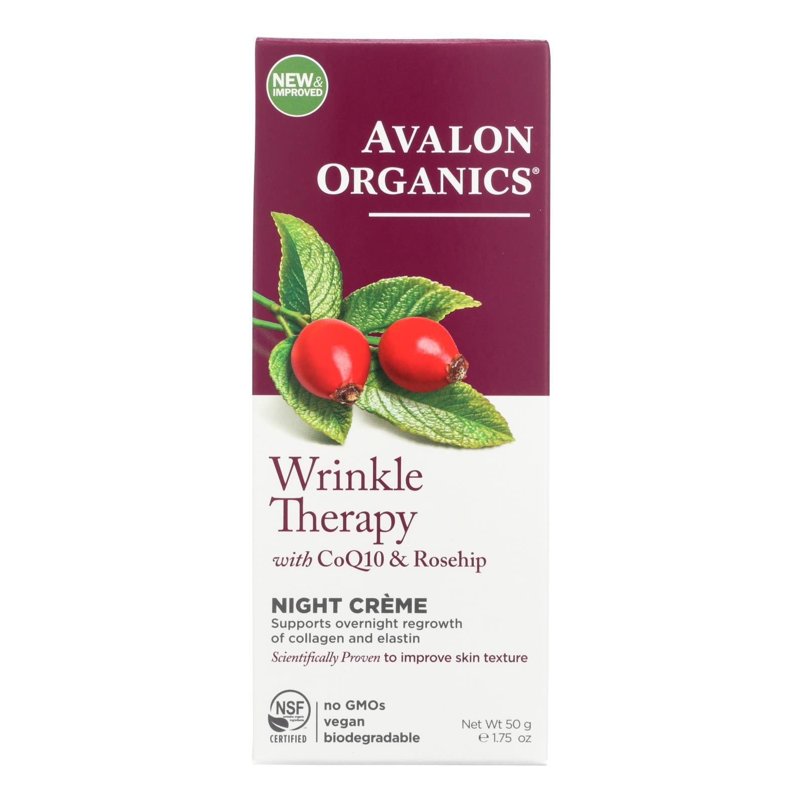 Avalon, Avalon Organics CoQ10 Wrinkle Defense Night Creme - 1.75 fl oz