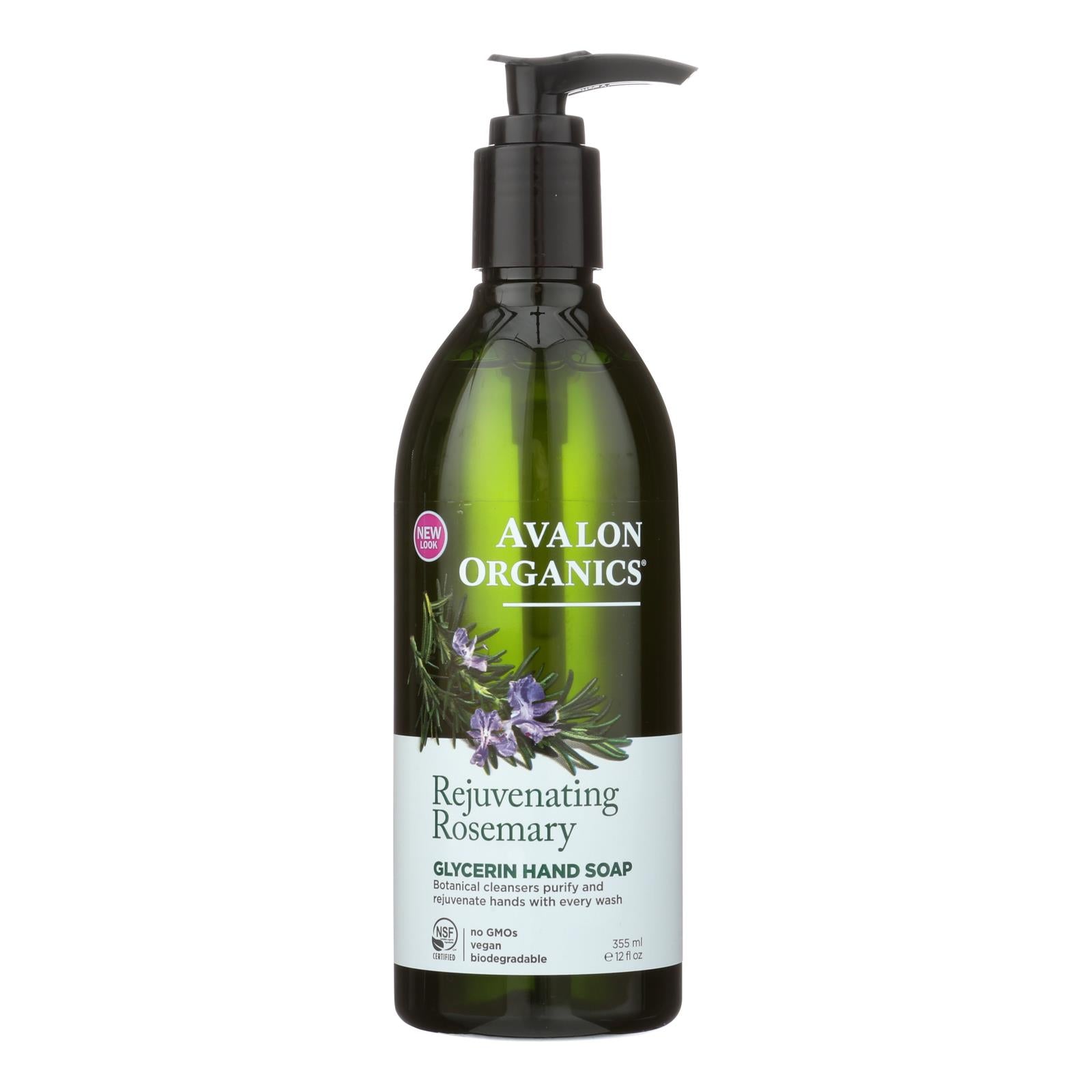 Avalon, Avalon Organics Glycerin Liquid Hand Soap Rosemary - 12 fl oz