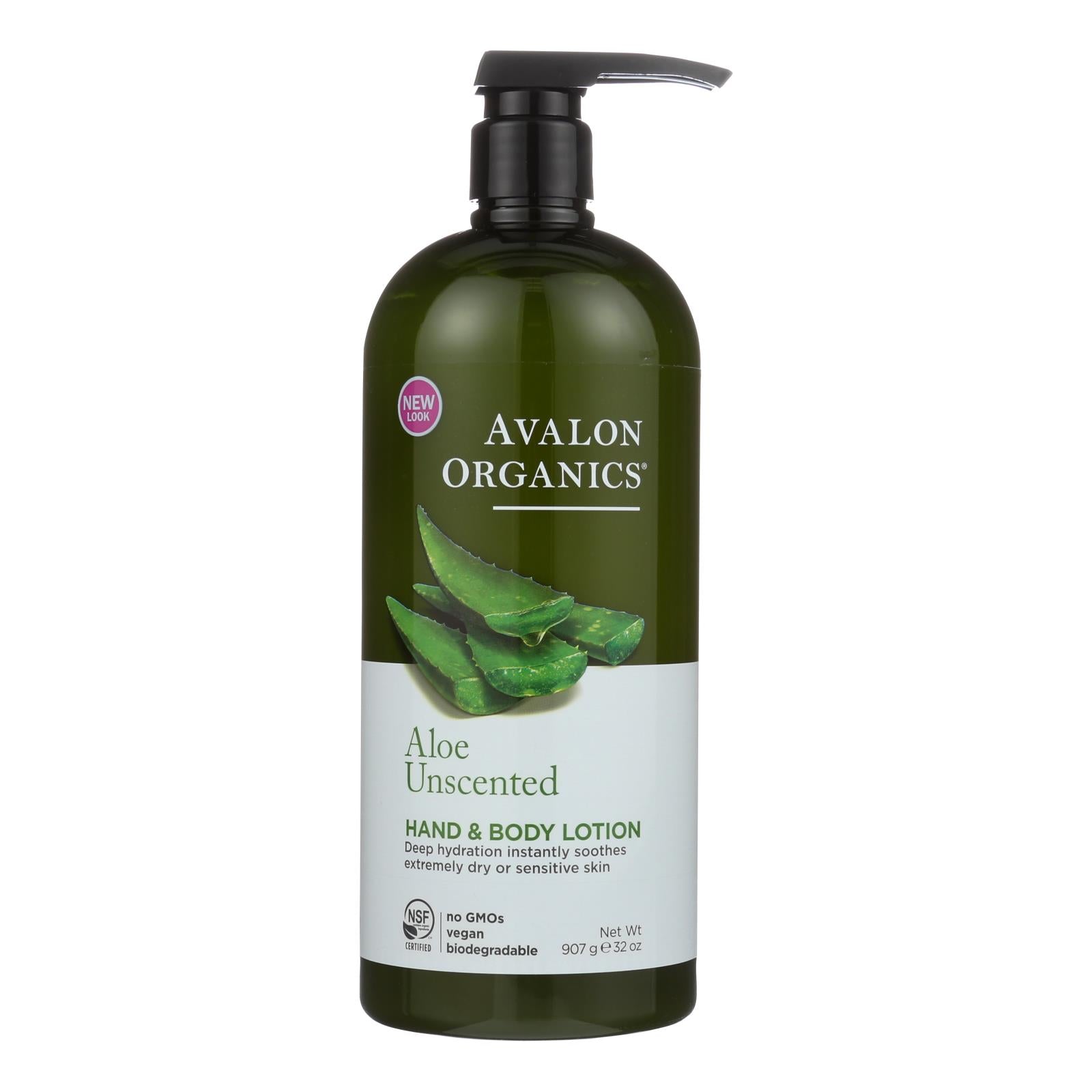 Avalon, Avalon Organics Hand and Body Lotion Aloe Unscented - 32 fl oz