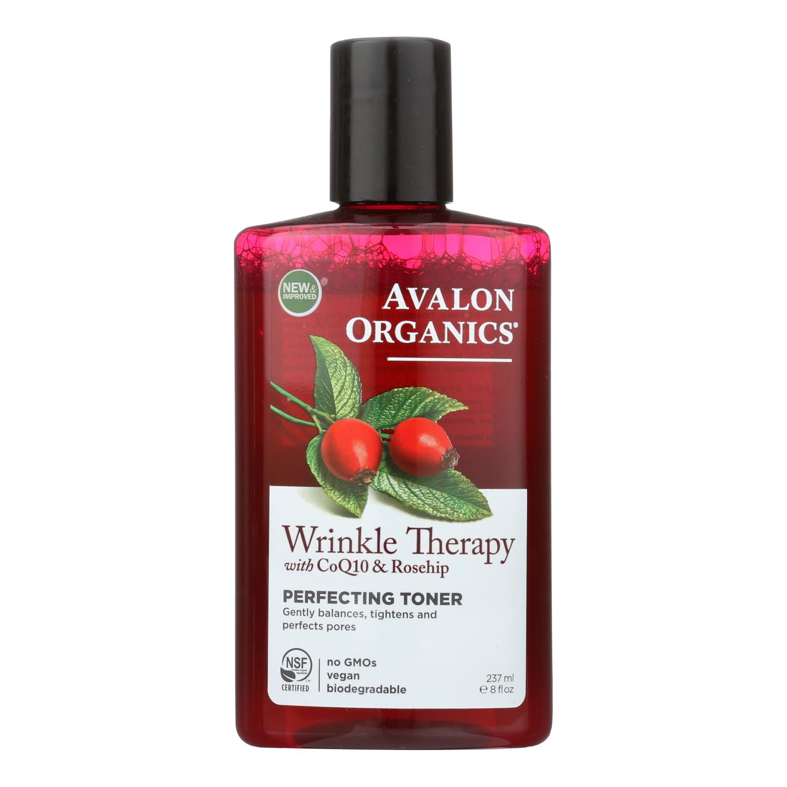 Avalon, Avalon Organics Wrinkle Therapy with CoQ10 and Rosehip Perfecting Toner - 8 fl oz