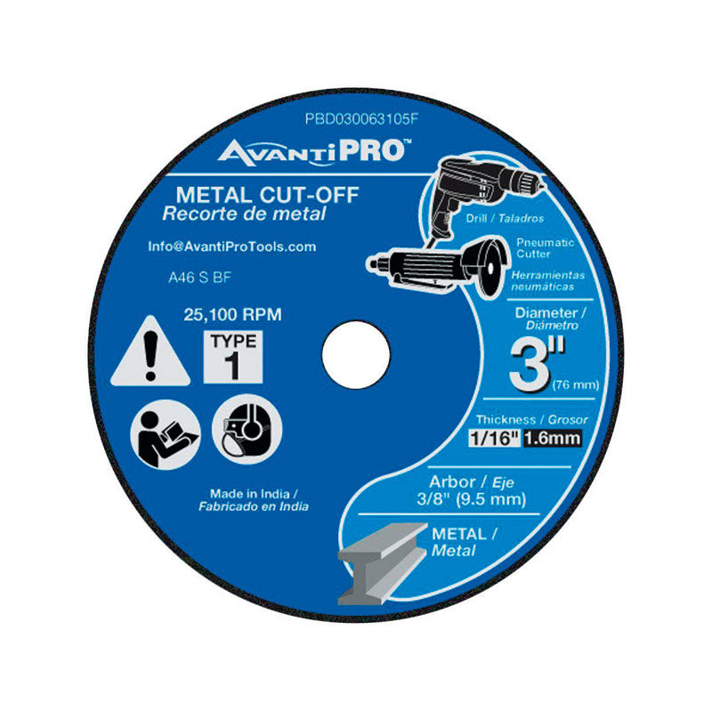FREUD AMERICA INC, Avanti Pro 3 in. D X 3/8 in. Aluminum Oxide Metal Cut-Off Disc