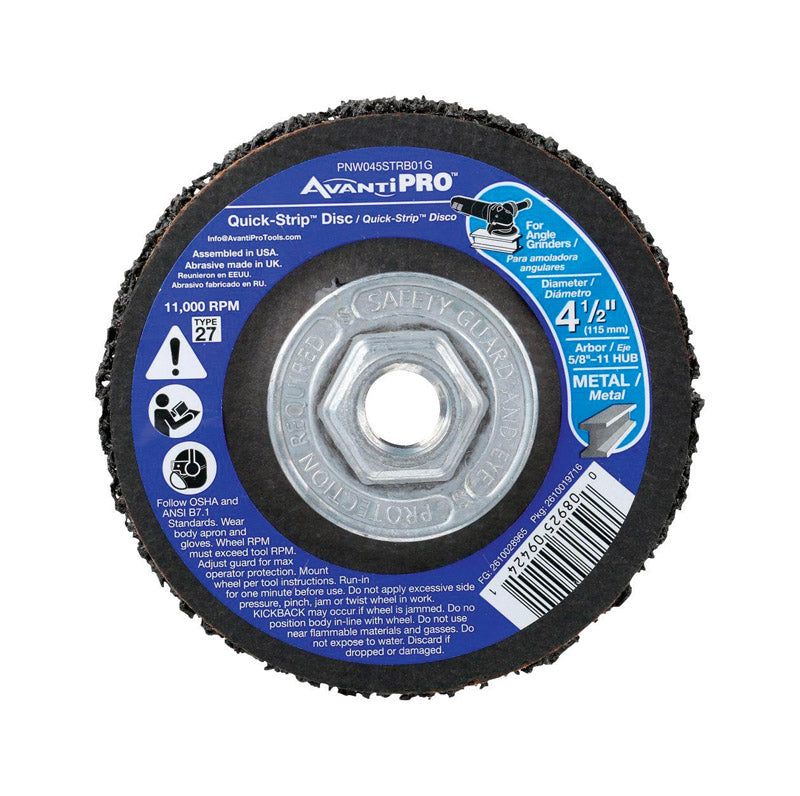 FREUD AMERICA INC, Avanti Quick-Strip 11,000 RPM Non-Woven Silicon Carbide Grinding Disc 4-1/2 in.