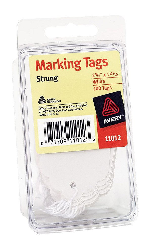 Avery, Avery 11012 White Marking Tags With Strings 100 Count (Pack of 12)