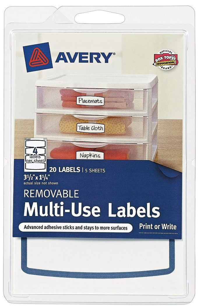 Avery, Avery 41446 3-1/2" X 1-1/4" Removable Multi-Use Labels (Pack of 6)