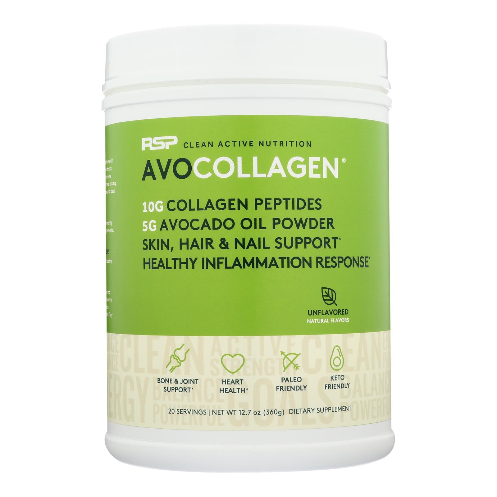 RSP NUTRITION, Avo Collagen - Collagen Unflavored - EA of 1-12.7 OZ