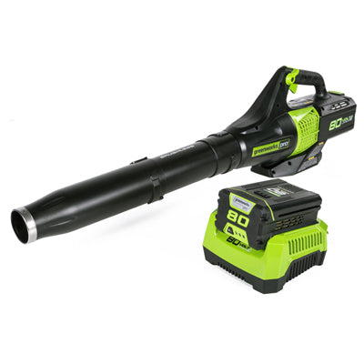 Greenworks Tools, Axial Cordless Leaf Blower, 145-MPH, 2.0Ah, 80-Volt Battery
