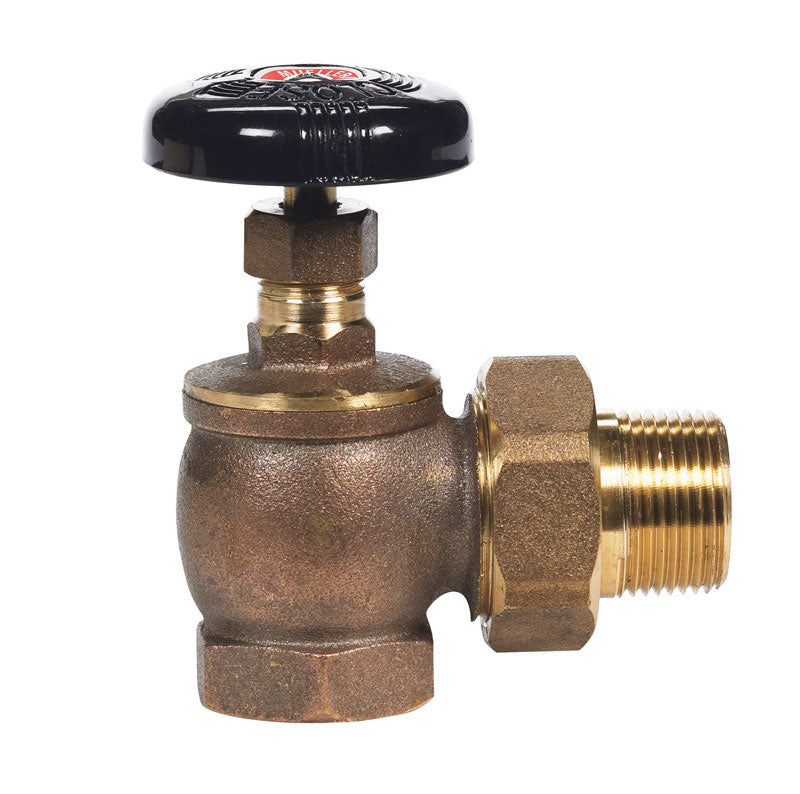 BK Products, B & K Products Brass 15 PSI Maximum Pressure Steam Radiator Valve with Heat-Resistant Handle Wheel