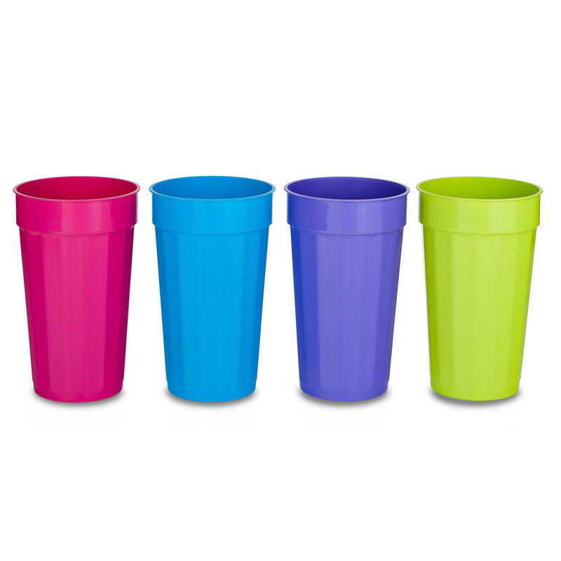 B and R, B and R Plastics Assorted Polyethylene Dishwasher Safe Fluted Cups 4 H in., 32 oz. Capacity