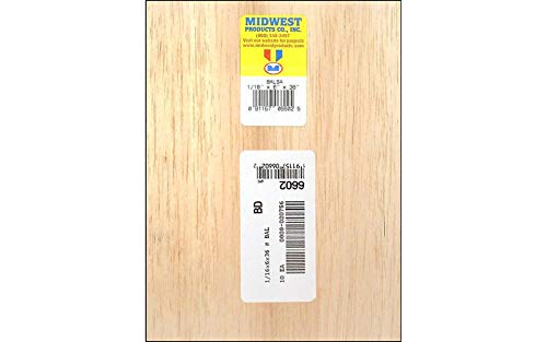 Midwest Products Co., BALSA WOOD 1/16" x 6"x 36"