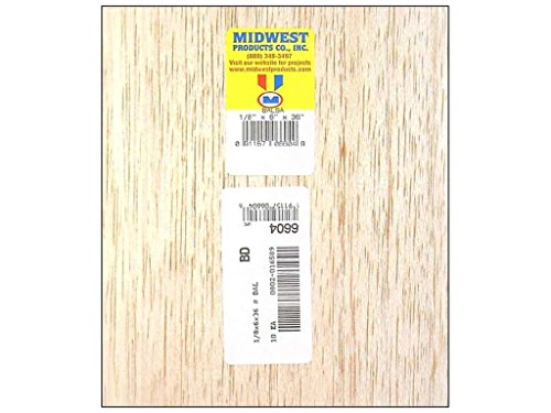 Midwest Products Co., BALSA WOOD 1/8" x 6" x 36"