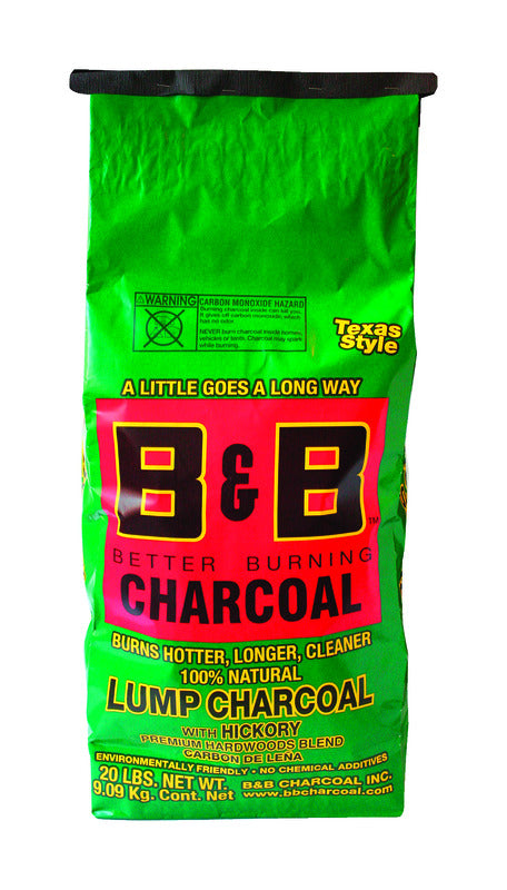 DURAFLAME INC, B&B Charcoal All Natural Hickory Lump Charcoal 20 lb