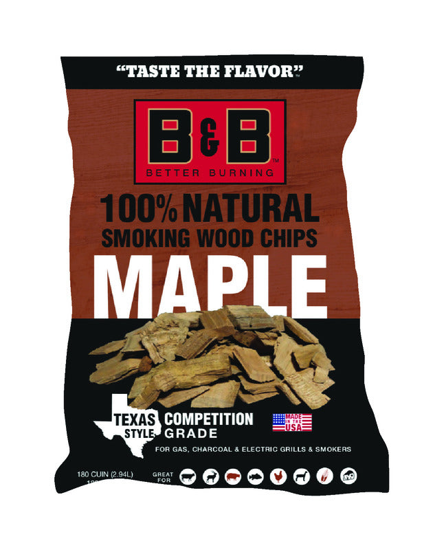 DURAFLAME INC, B&B Charcoal All Natural Maple Wood Smoking Chips 180 cu in