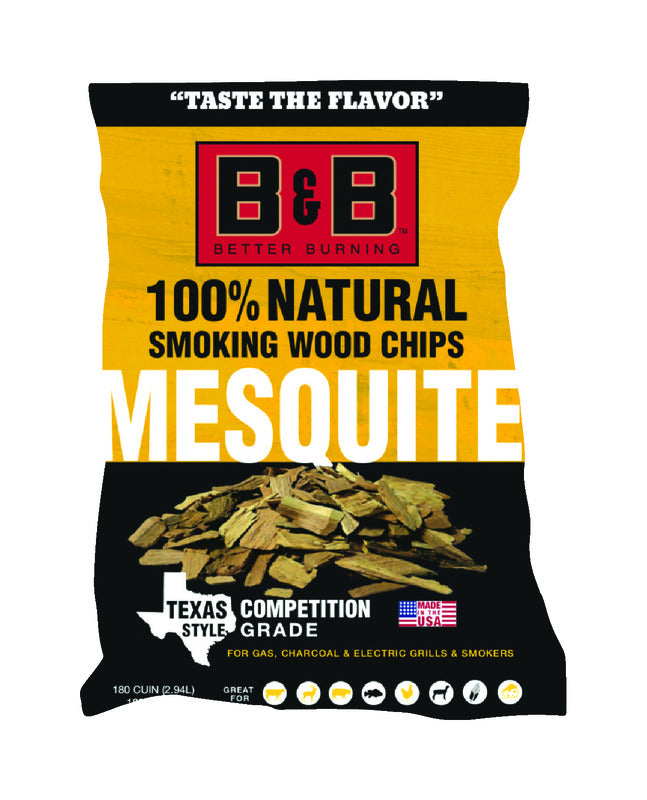 DURAFLAME INC, B&B Charcoal All Natural Mesquite Wood Smoking Chips 180 cu in