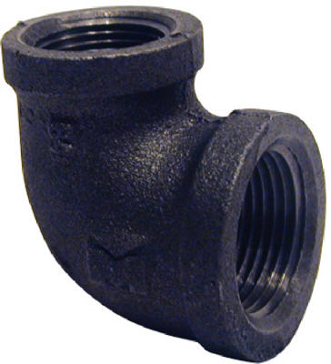 BK Products, BK Products 3/4 in. FPT x 1/2 in. Dia. FPT Black Malleable Iron Reducing Elbow (Pack of 5)