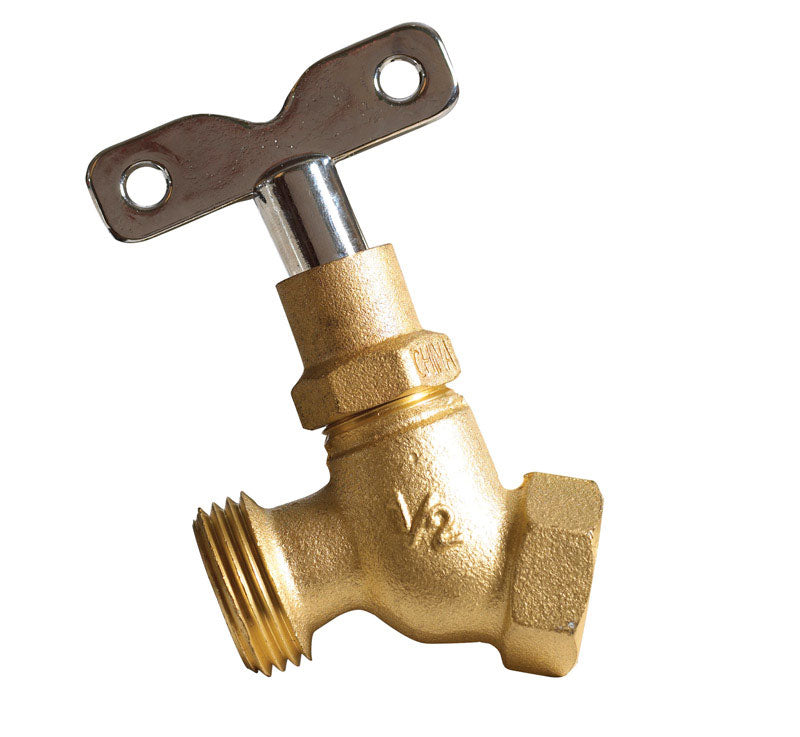 BK Products, BK Products Mueller 1/2  FIP  T X 3/4  S Hose Brass Sillcock Valve