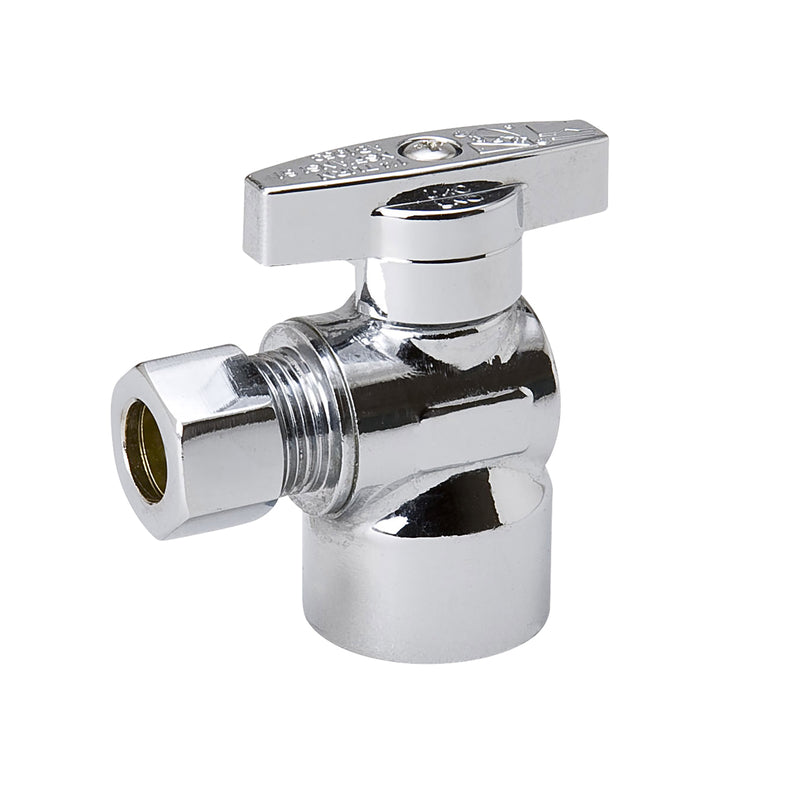 MUELLER STREAMLINE COMPANY, BK Products ProLine 1/2 in. FIP X 1/2 in. Compression Brass Angle Stop Valve
