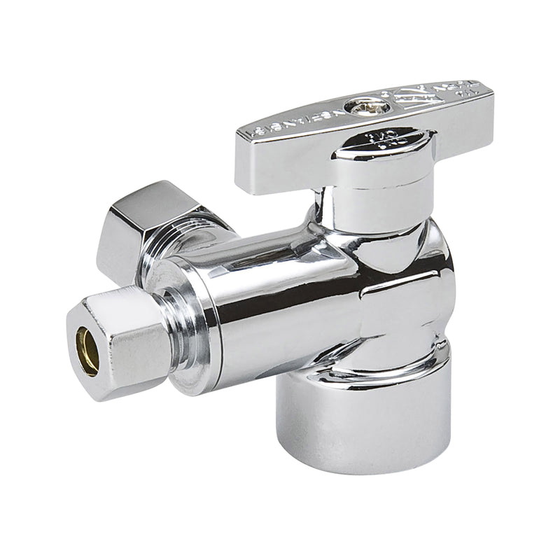 MUELLER STREAMLINE COMPANY, BK Products ProLine 1/2 in. FIP X 3/8 in. Compression Brass Angle Stop Valve