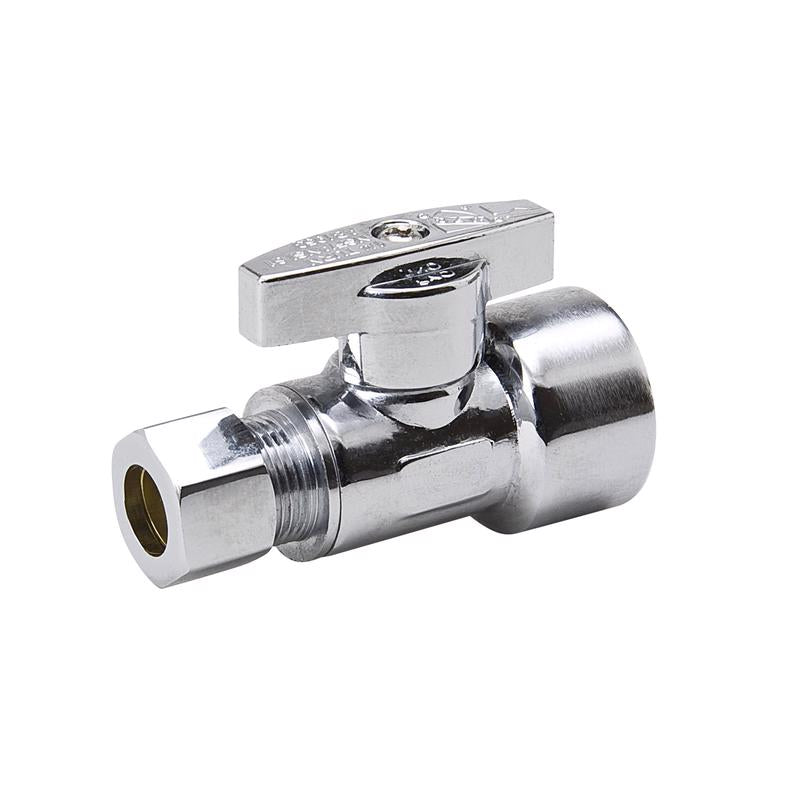 MUELLER STREAMLINE COMPANY, BK Products ProLine 1/2 in. FIP X 3/8 in. Compression Brass Straight Valve