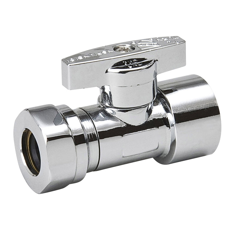 MUELLER STREAMLINE COMPANY, BK Products ProLine 1/2 in. FIP X 7/16 in. Compression Brass Angle Stop Valve