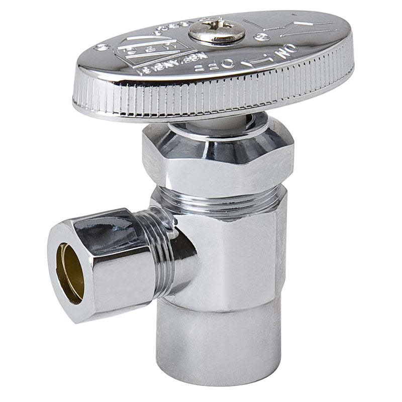 MUELLER STREAMLINE COMPANY, BK Products ProLine 3/8 in. FIP X 3/8 in. Compression Brass Angle Stop Valve