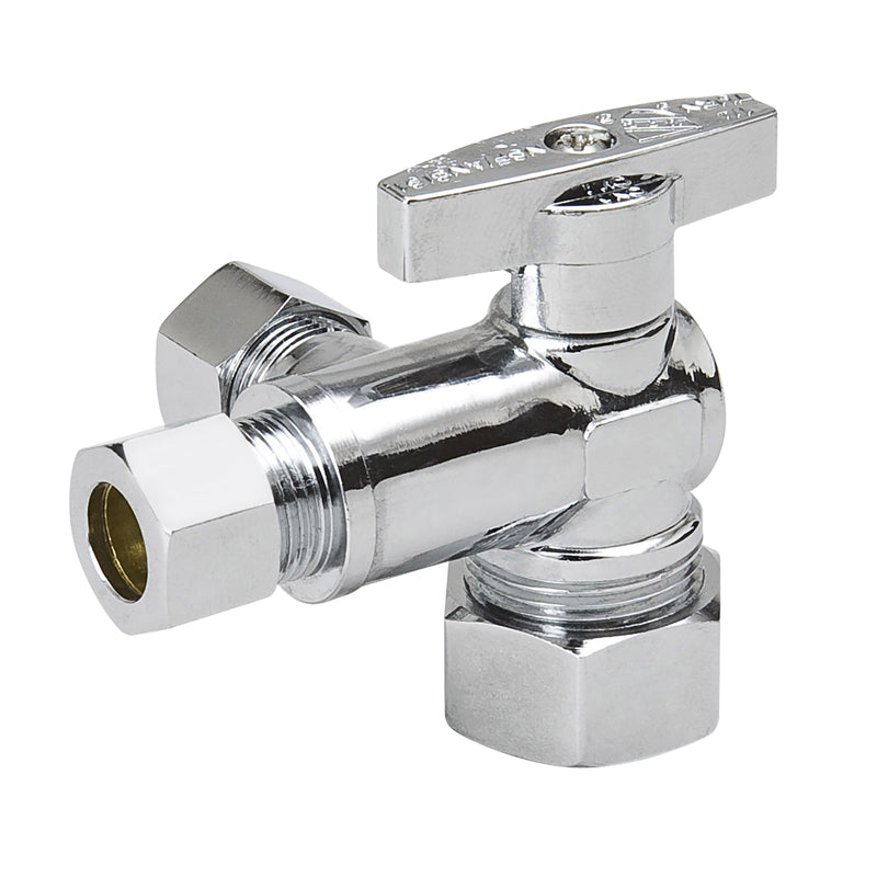 MUELLER STREAMLINE COMPANY, BK Products ProLine 5/8 in. Compression X 1/4 in. Compression Brass Angle Stop Valve