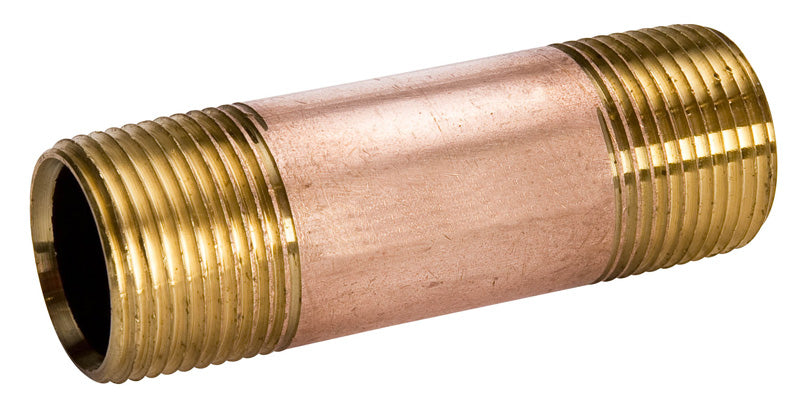 MUELLER STREAMLINE COMPANY, BK Products Southland 1/2 in. FIP Sizes Red Brass Close Nipple 1 in. L