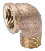 MUELLER STREAMLINE COMPANY, BK Products Southland 1/4 in. FIP Sizes X 1/4 in. D FIP Red Brass 90 Degree Street Elbow