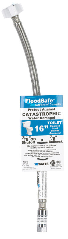 BK Products, BK Products Sure Dry 3/8 in. Compression Sizes X 7/8 in. D Ballcock 16 in. PVC Toilet Supply Line