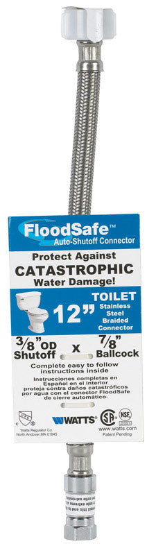 BK Products, BK Products Sure Dry 3/8 in.   Compression  T X 7/8 in.   D Ballcock 12 in.   PVC Toilet Supply Line