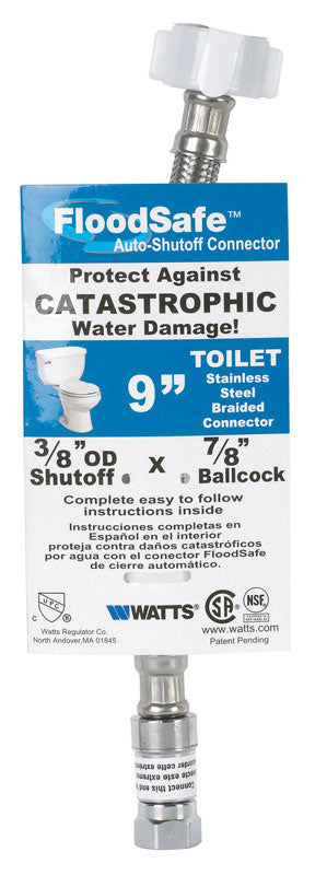 BK Products, BK Products Sure Dry 3/8 in. Compression  T X 7/8 in. D Ballcock 9 in. PVC Toilet Supply Line