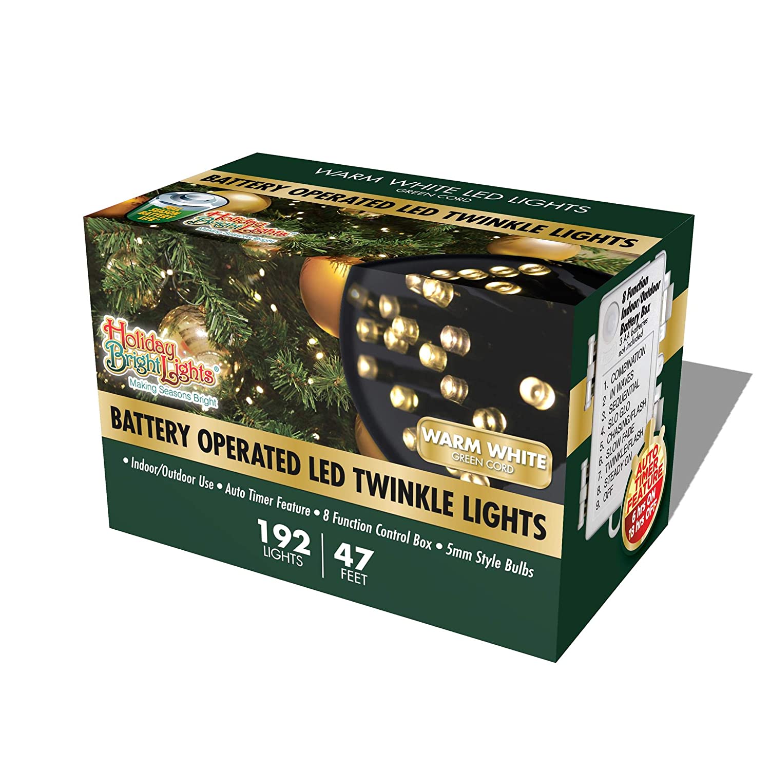 Holiday Bright Lights, B/O 192l Twinkling Rice Light - Gr/Ww