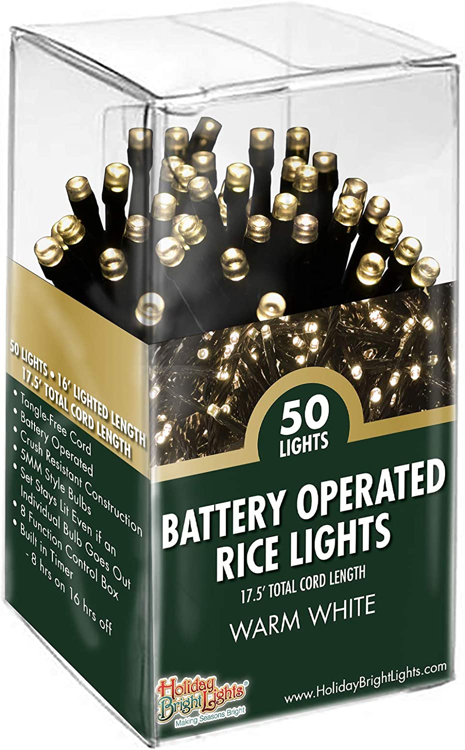 Holiday Bright Lights, B/O 50l 5mm Rice Light- Ww